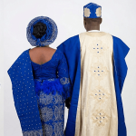 Full Package / Full Body / Bride and Groom Traditional Aso Oke Outfit Fully embellished (ladies' clothing) and embroidered (men's Agbada)